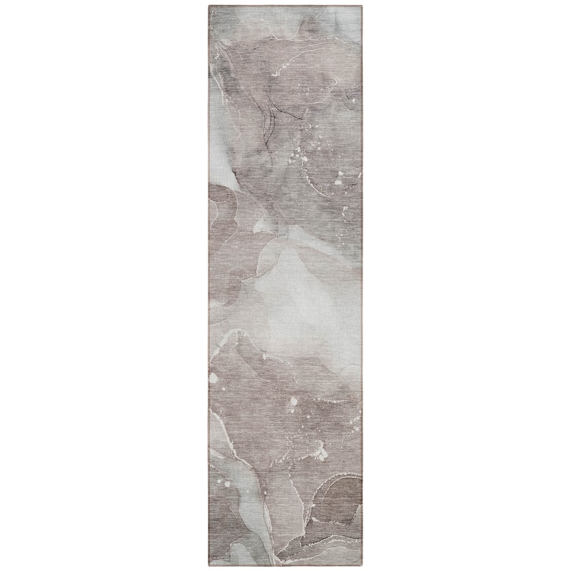 Machine Washable Indoor/ Outdoor Abstract Chantille Rug