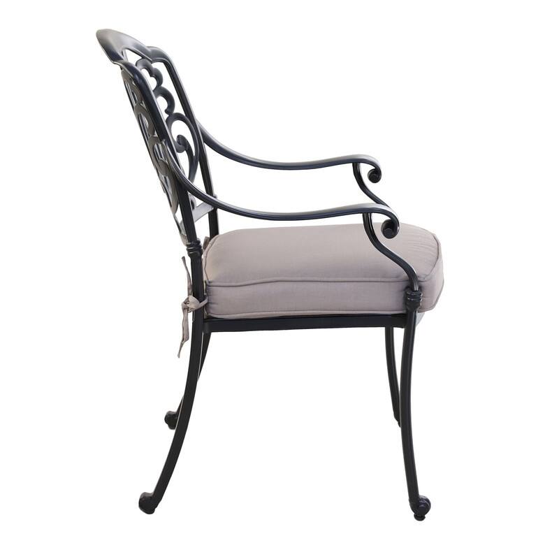 Saybrook Powder-coated Aluminum Arm Chair with Cushion, Set of 2