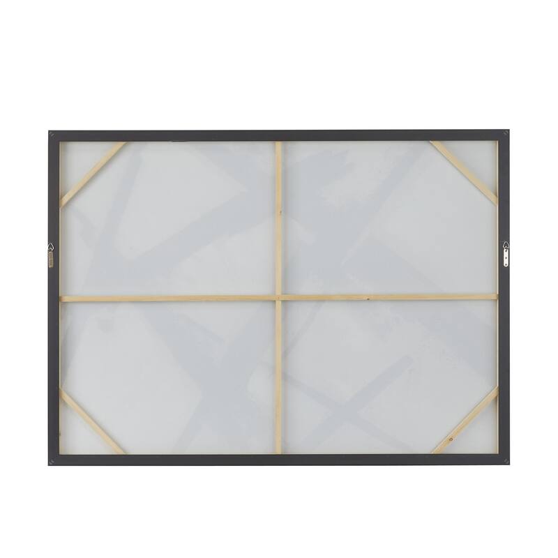 Canvas Abstract Living Room Framed Wall Art with Black Frame - Black - Roche River Decor
