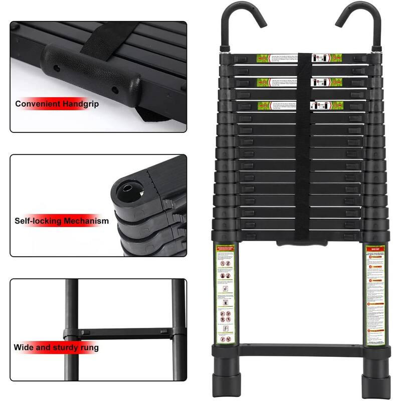 Telescopic Ladder, 16.5FT KERDOM Aluminum Telescoping Ladder