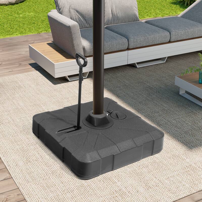 Pellebant Outdoor Patio Cantilever Umbrella Base with Wheels and Rod