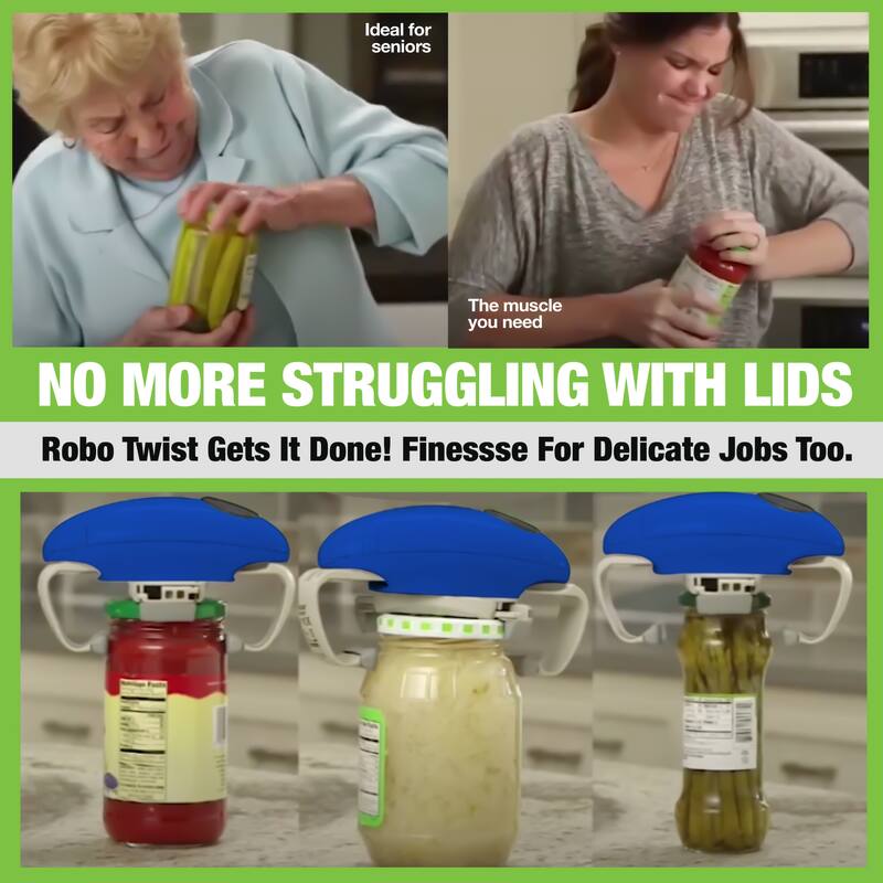 Robo Twist Electric Jar Opener Automatic Hands-Free Kitchen Gadget