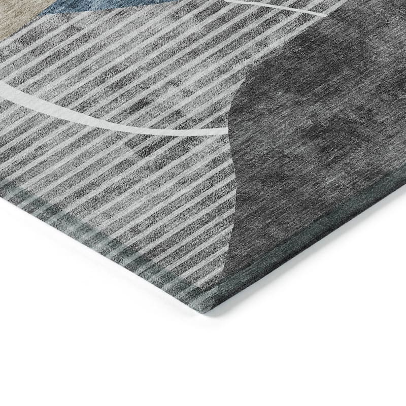 Machine Washable Indoor/ Outdoor Chantille Contemporary Abstract Rug