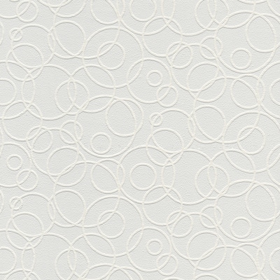 Truro, White Circles Paintable Wallpaper