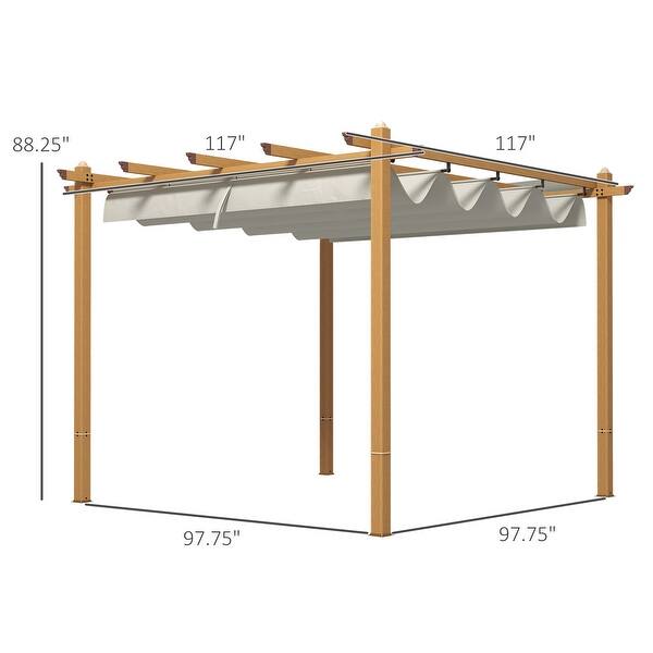 10'x10' Patio Outdoor Sun Shade Shelter Retractable Pergola Canopy
