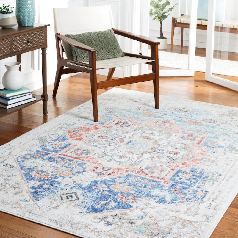 SAFAVIEH Phoenix Gretchen Shabby Chic Distressed Rug - 8' x 10' - Ivory/Blue