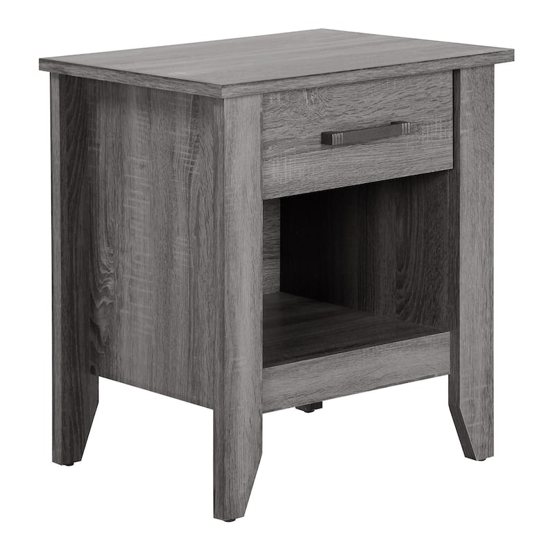 Nightstand with Drawer and Open Shelf - 24" - Gray