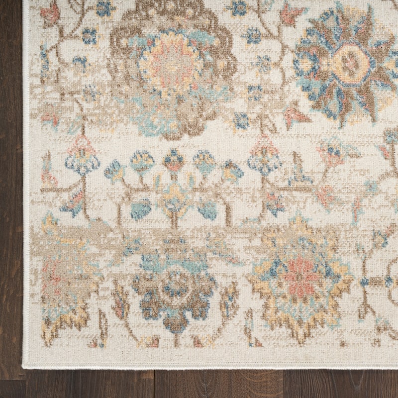 Nourison Washable Decor Indoor only Machine Washable Persian Floral Area Rug