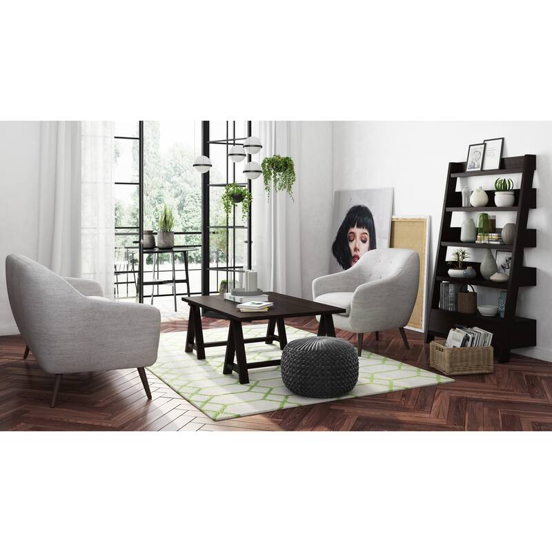 WYNDENHALL Vanessa Round Pouf in Velvet Fabric