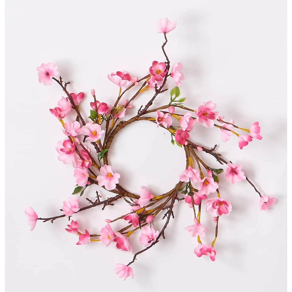 3.75" Cherry Blossom Candle Ring, Set of 2 - 8