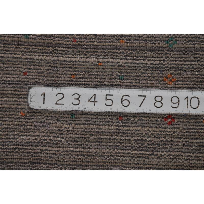 Hand Knotted Oriental 100% Wool Carpet Tribal Tribal Greys & Charcoal Gabbeh Area Rug - 11' 4'' X 8' 11''
