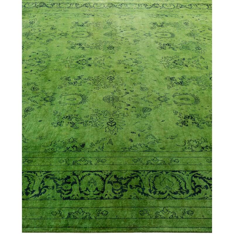 Overdyed One-of-a-Kind Hand-Knotted Area Rug - Green - 8' 3" x 10' 6"