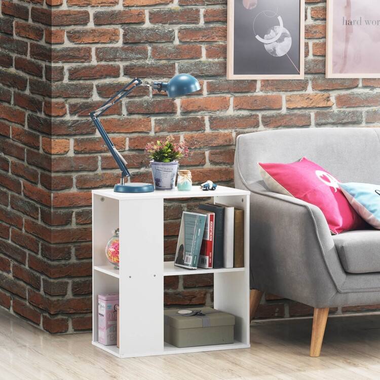 2-Tier Side End Table with Storage Shelves - 20.5" x 11.5" x 23.5" (L x W x H)
