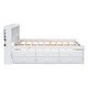 preview thumbnail 11 of 9, Superior Quality Captain Bed with Type-C USB Ports, Wood Platform Full Bed Frame with LED Light Headboard & Trundle, White
