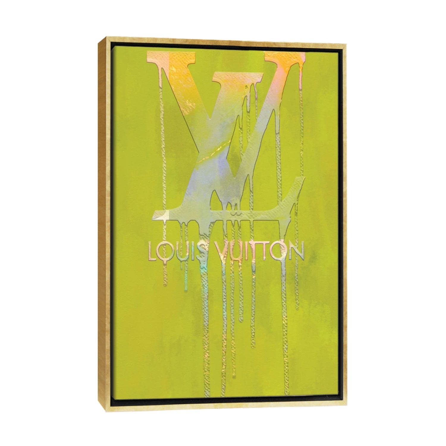 Framed Canvas Art (Gold Floating Frame) - LV Fashion III by Pomaikai Barron ( Fashion > Fashion Brands > Louis Vuitton art) - 26x18 in