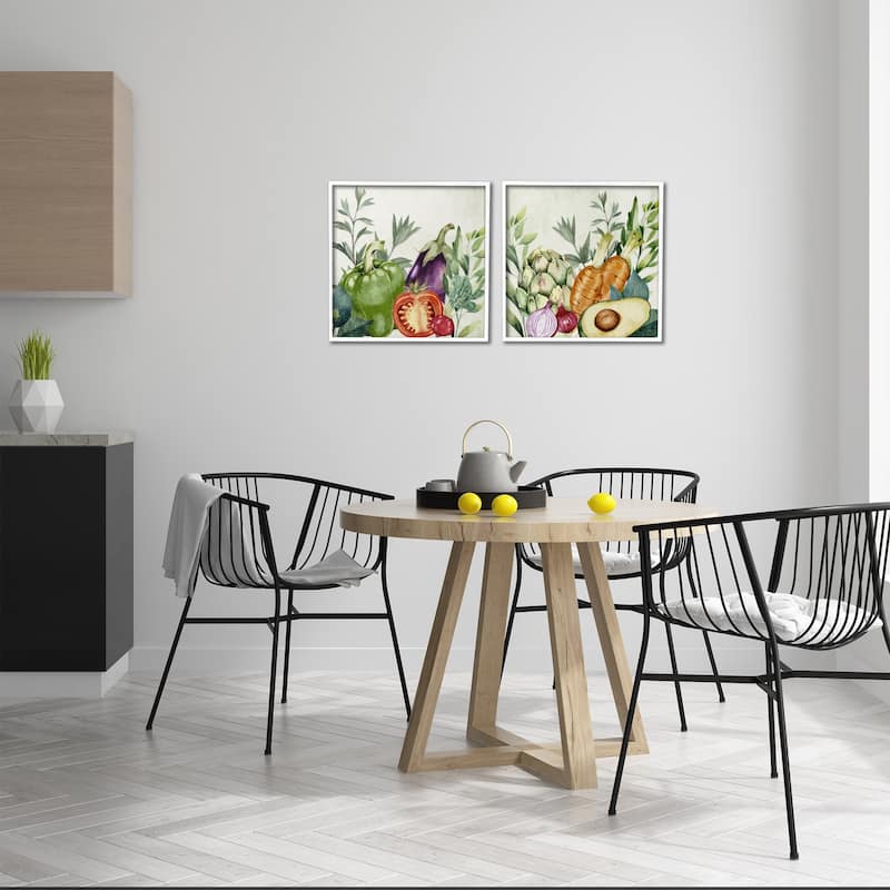 Stupell Country Harvest Vegetables Framed Giclee Art Design By Kim Allen (Set of 2)