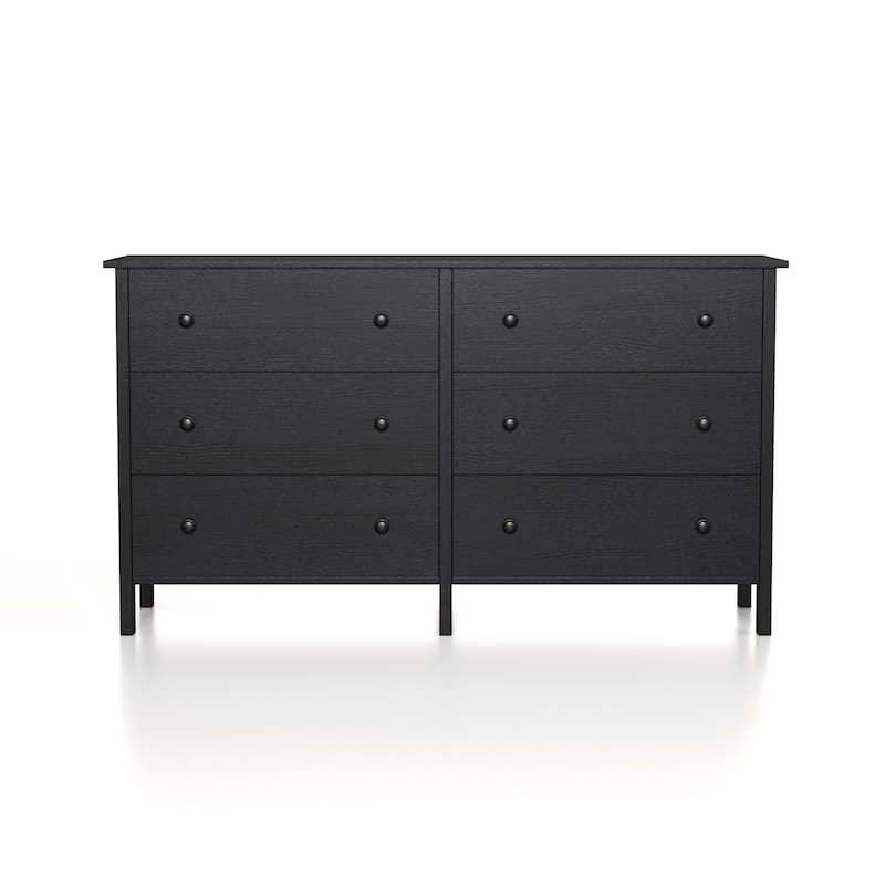 DH BASIC Transitional 53-inch Wide 6-Drawer Neutral Youth Dresser by Denhour