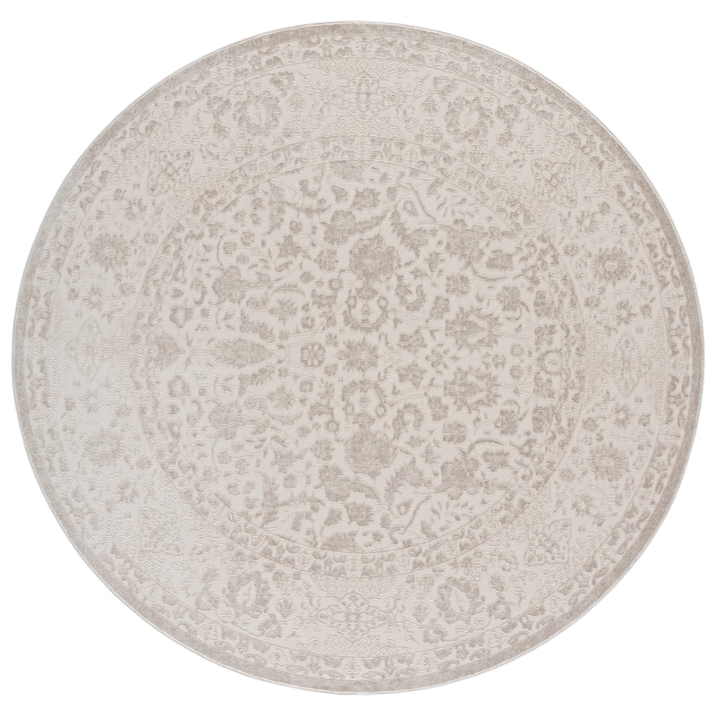 SAFAVIEH Reflection Joschka Area Rug - 6'7" Round - Ivory/White