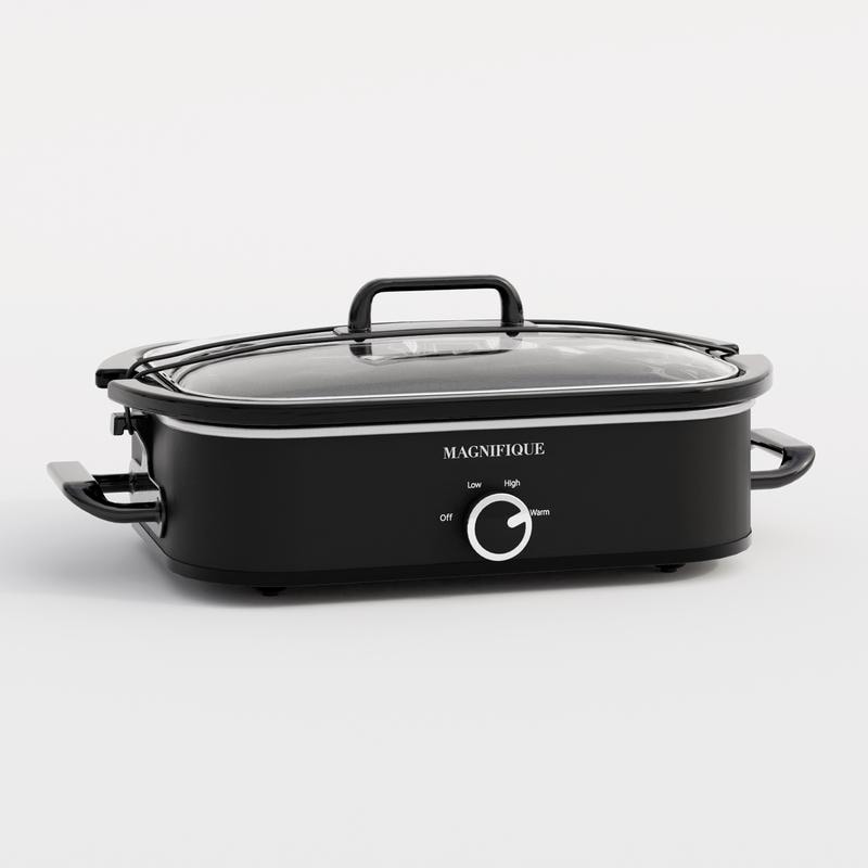 MAGNIFIQUE 8-Quart Casserole Slow Cooker with Timer and Digital  Programmable - Small Kitchen Appliance for Family Dinners - Serves 6+  People - Heat
