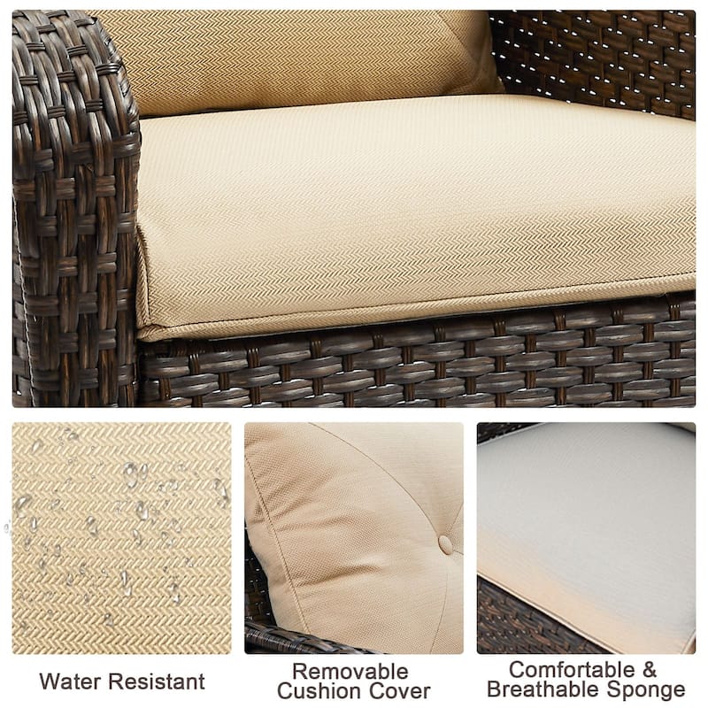 2 Pieces Patio Wicker Chairs Set