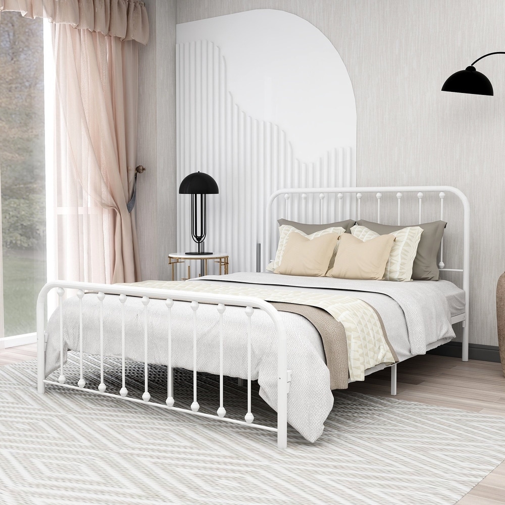 Alwyn home hammonds white shop metal platform bed frame