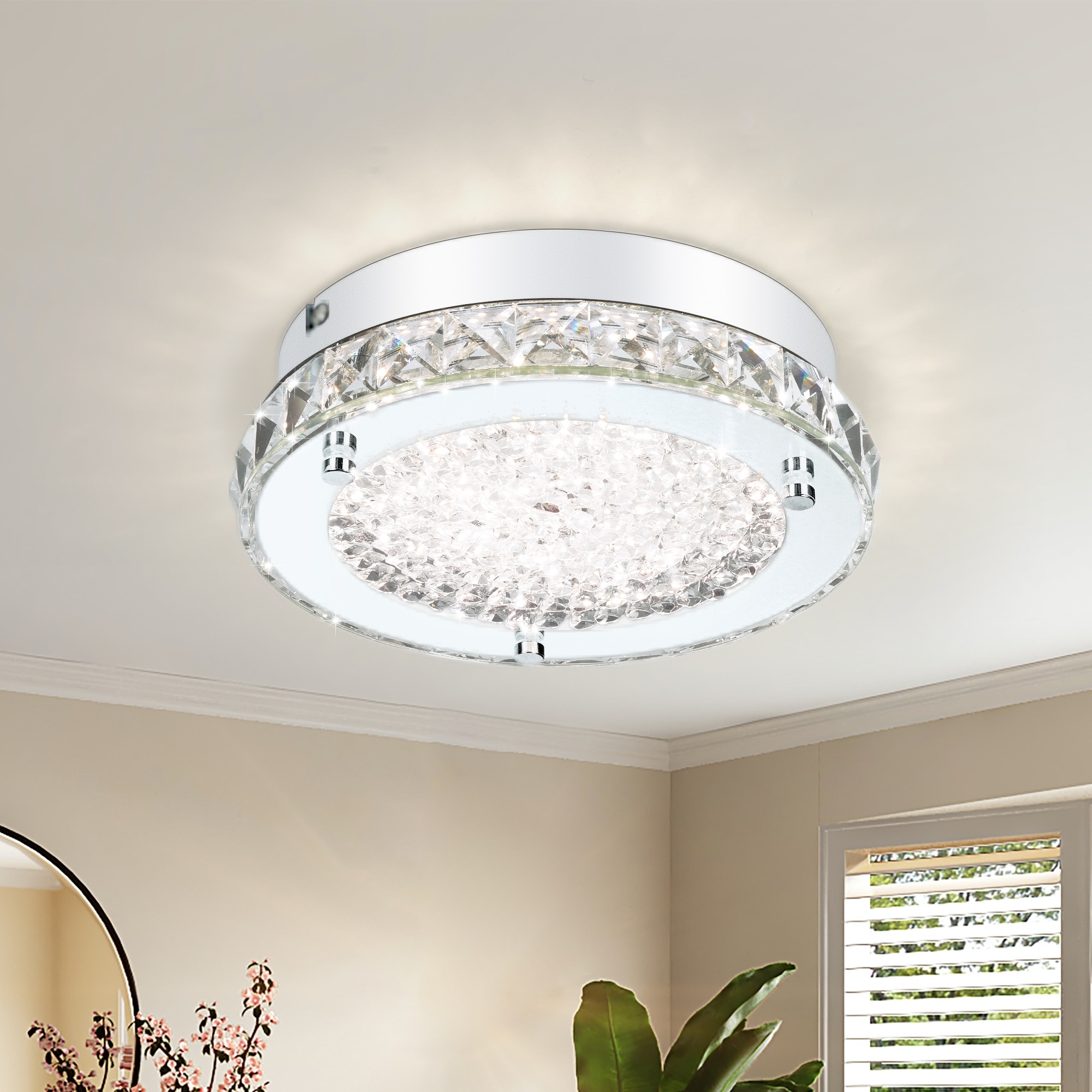 Flush mount crystal light fixture 2025