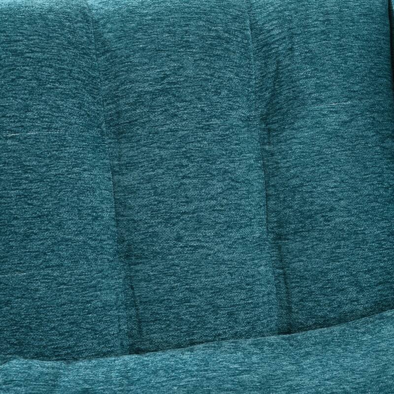 Chenille Fabric Upholstered Accent Chair, Ergonomic Single Sofa Chair, Reading Armchair with Waist Pillow Backrest & Wood Legs