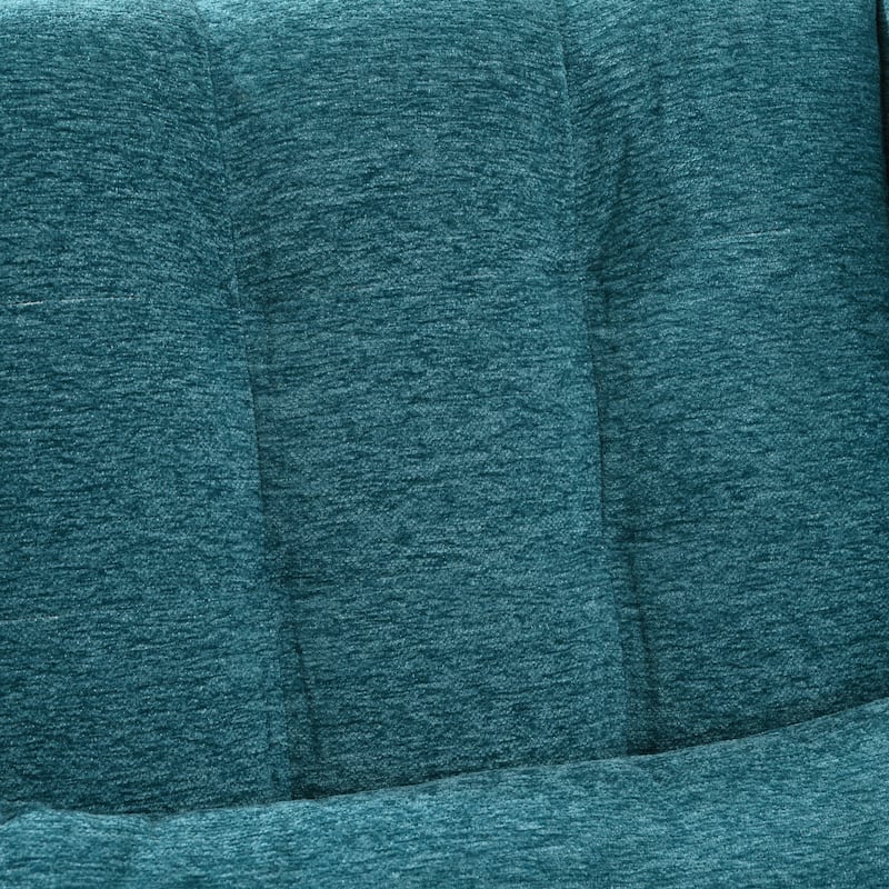 Teal Modern 24.21" Upholstered Button Tufted Arm Chair with Wood Legs for Living Room