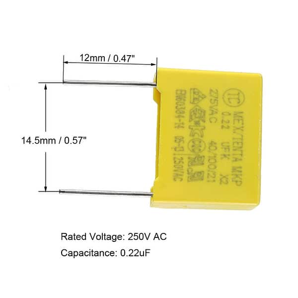 Sourcing Map X2 Sicherheitskondensator 0,22 µF / 275 VAC – 5 Stück, MKP, 21 Mm Pin-Abstand
