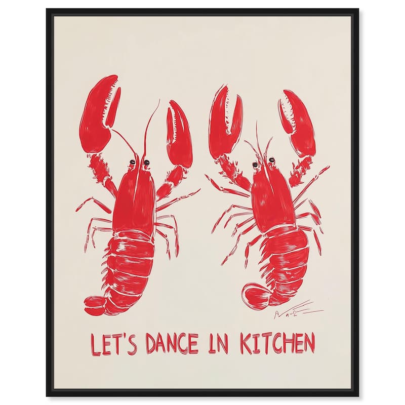 Let's Dance In Kitchen Canvas by Art Remedy - 30" x 36" - Black