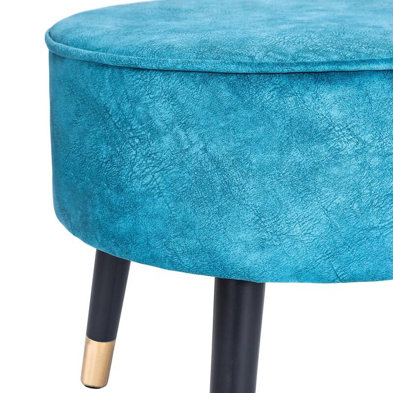 Adeco Ottoman Foot Stool Rest Oval Home Vanity Bench