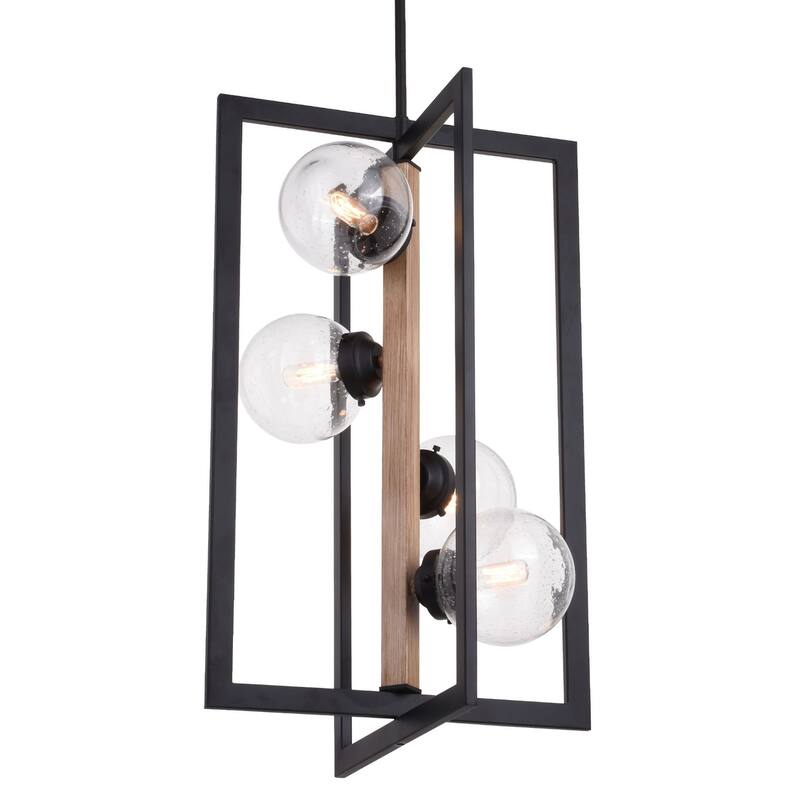 James Allan Bruce 4 Light 16" Wide Multi Light Pendant - Oil Rubbed Bronze / Light Walnut