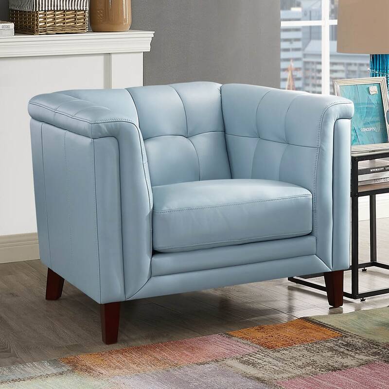 Hydeline Arvo Top Grain Leather Chair with Feather, Memory Foam and Springs