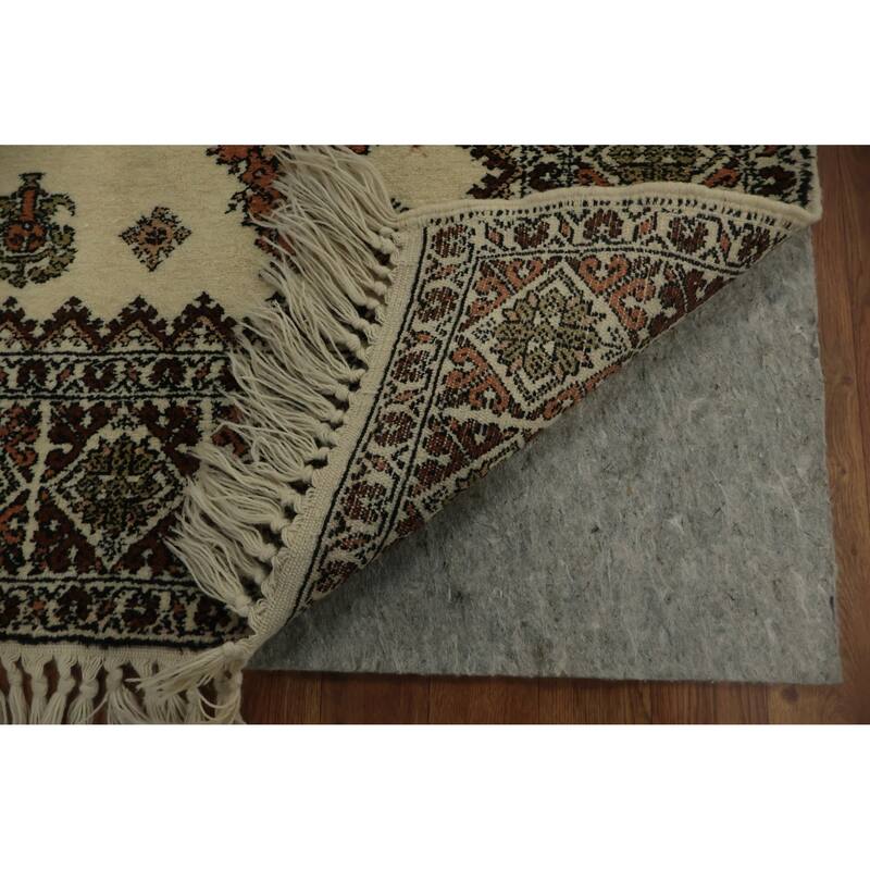 Hand Knotted Oriental 100% Wool Carpet Modern Floral Beige & Ivories Moroccan Area Rug - 10' 1'' X 7' 1''