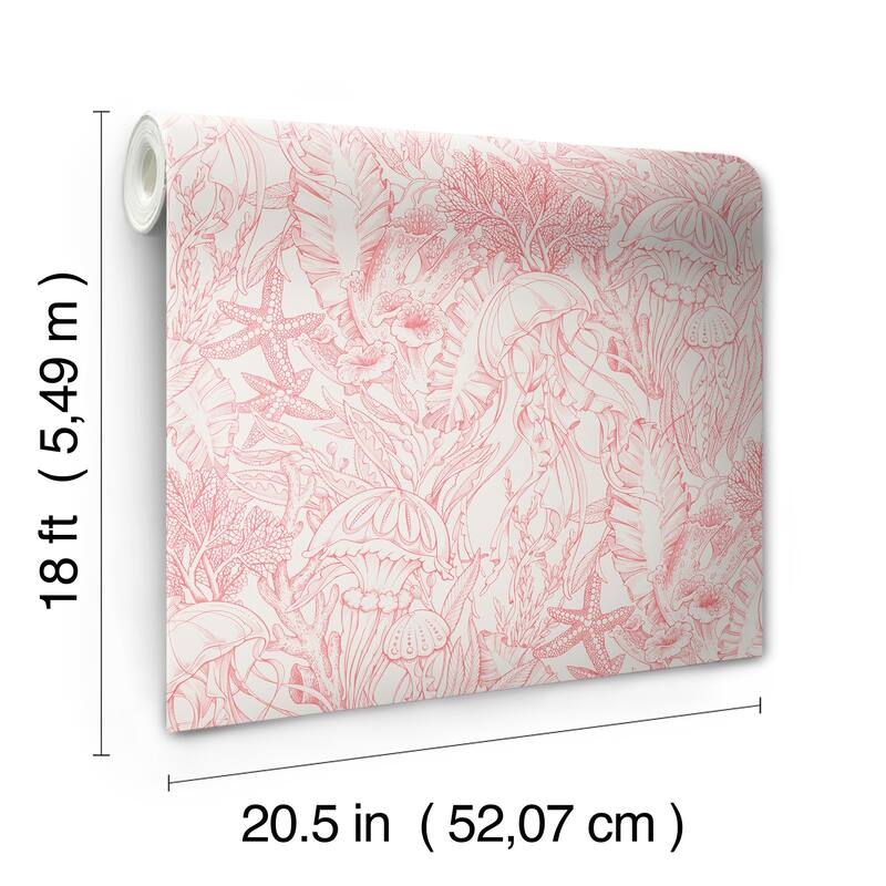 NuWallpaper Under the Sea Coral Peel and Stick Wallpaper - N/A