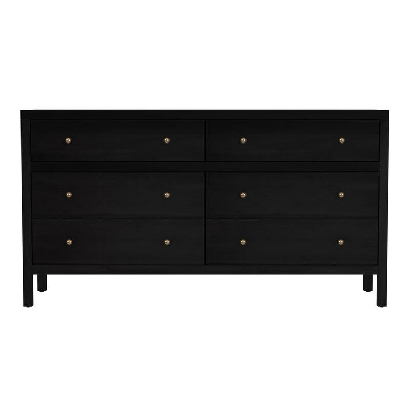 Nora 6-Drawer Wood Wide Dresser