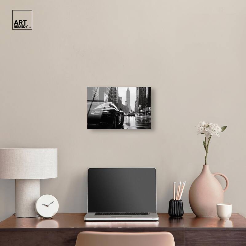 Rainy Day New York Acrylic by Art Remedy, Ready to Hang