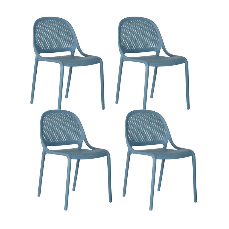 Shay Set of 4 Stackable Dining Chairs, Indoor/Outoor