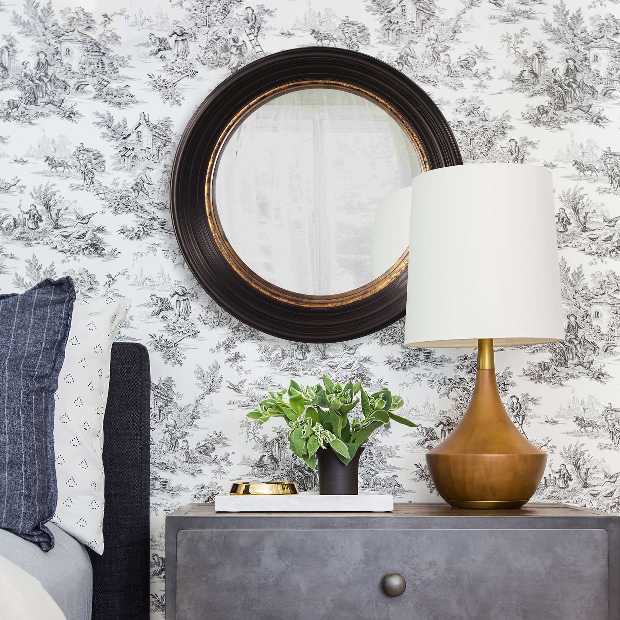 Allan Andrews Rex Convex Accent Wall Mirror 25" - Brown