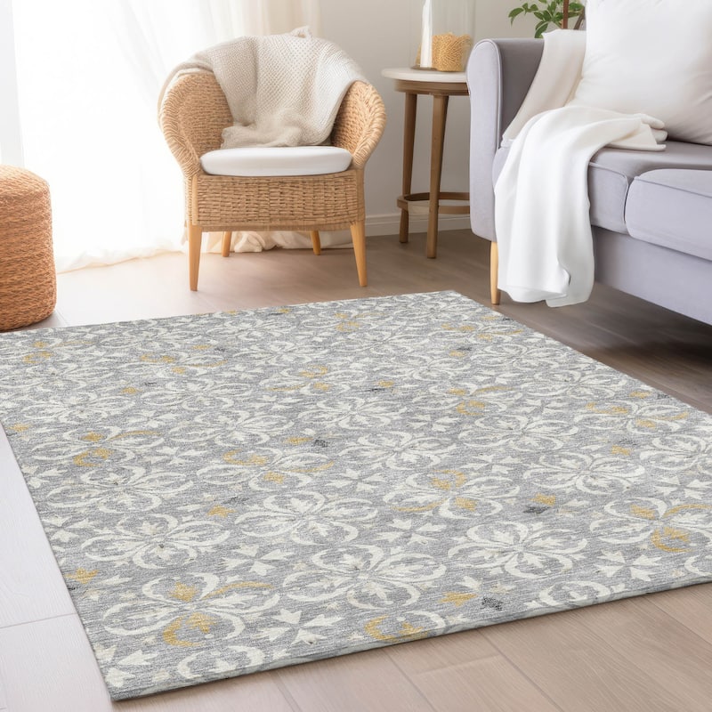 Premium Washable Super Soft Transitional Medallions Mayfield Rug - Gray - 9' x 12'