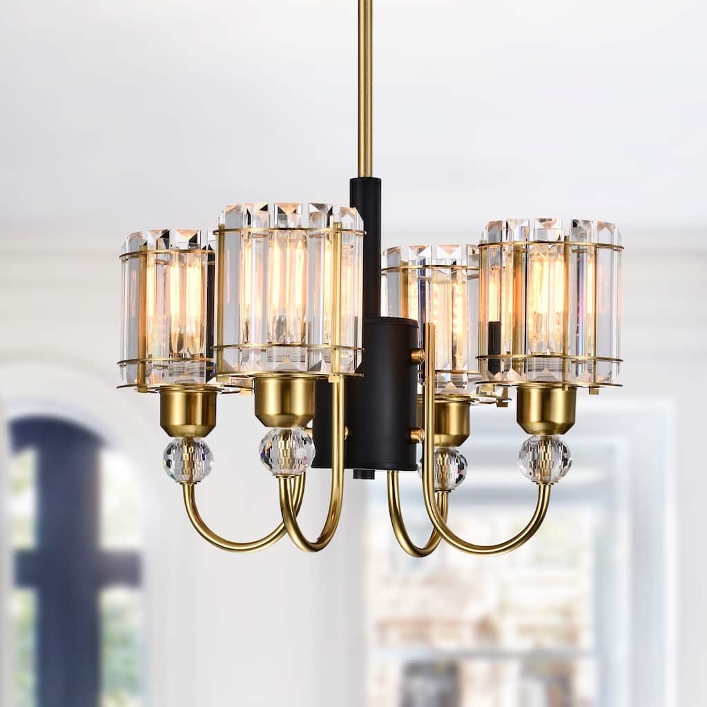 Sirita 16 Inch Modern Glam Pendant Crystal Chandelier 4-Light