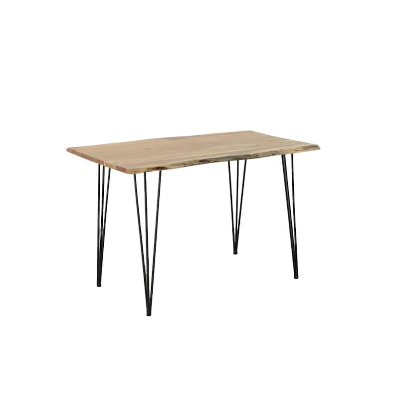 Solid Rectangular Wooden Dining Table - 48" - Brown and Black