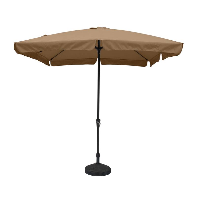 Clihome 10' x 8' Patio Square Market Umbrella with Skirted Canopy - Brown With C-base