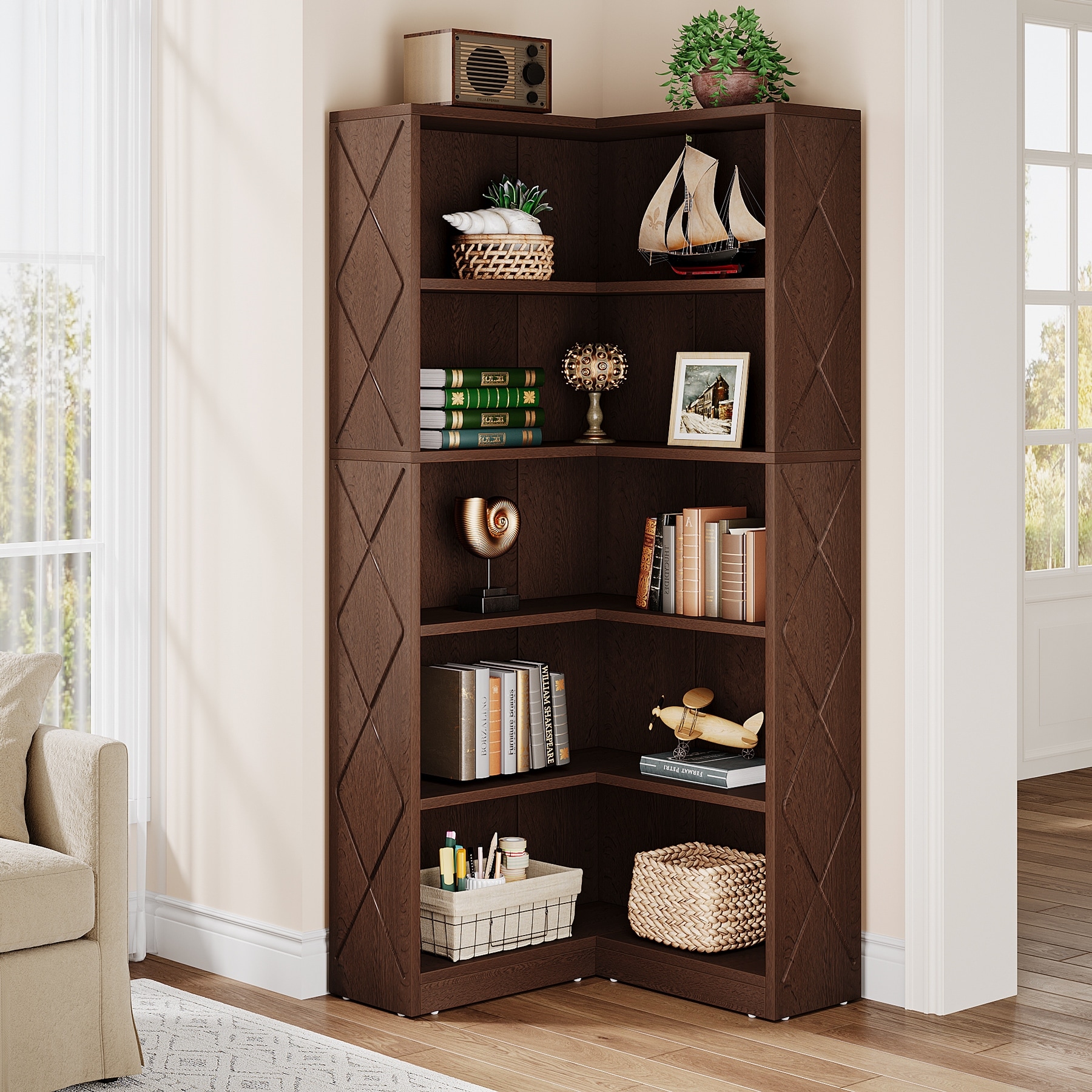 70.9-Inch-Tall-Corner-Bookcase