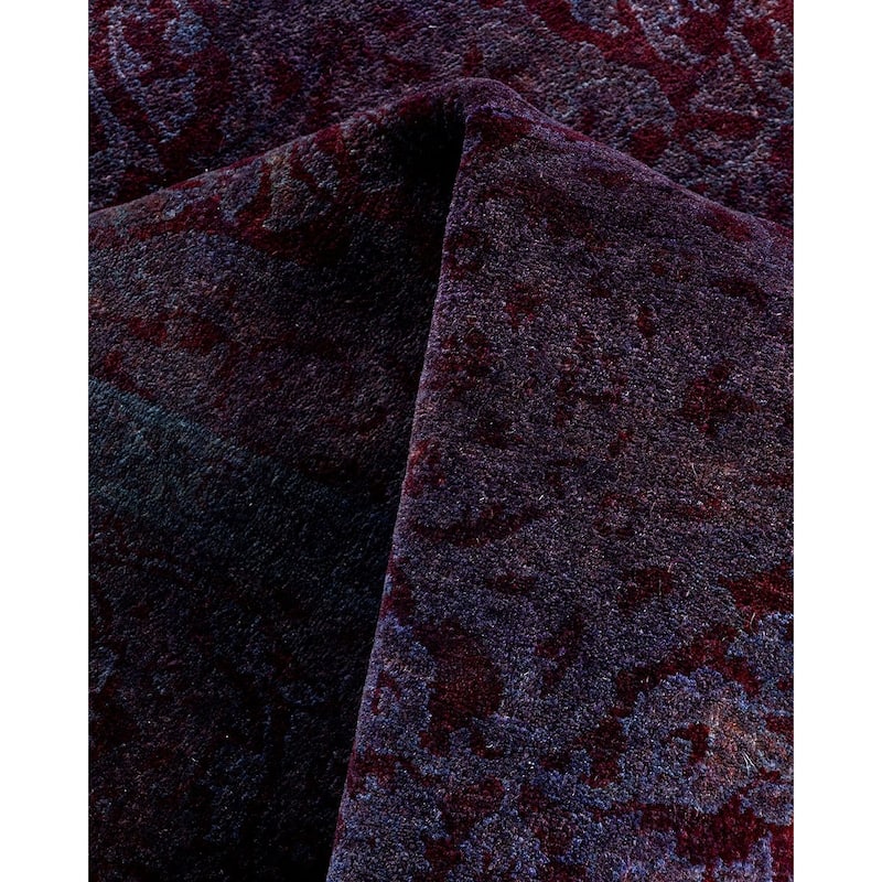 Contemporary Overdyed Wool Hand Knotted Area Rug - 4' 3" x 6' 5"