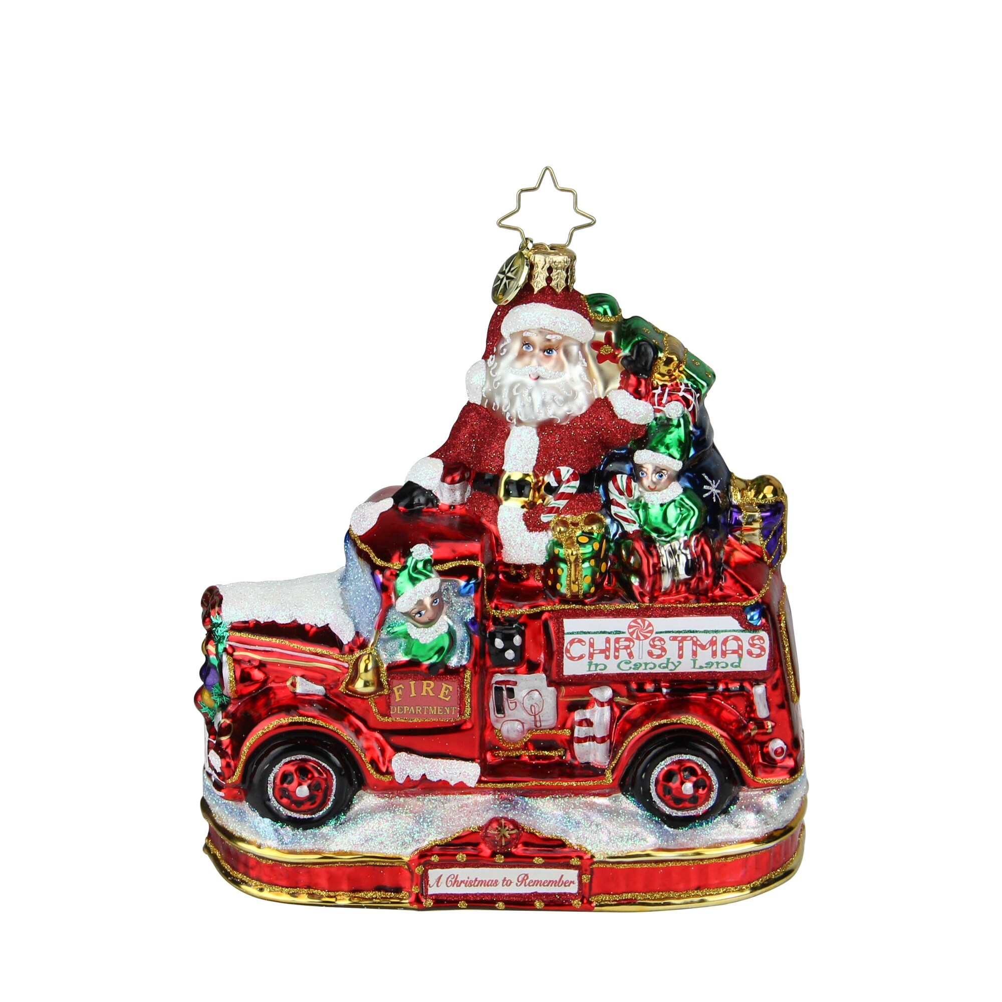 Shop 6 Christopher Radko Festive Fire Truck Fun Glass Christmas