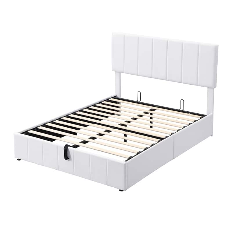 Merax Upholstered Platform Bed with a Hydraulic Storage System