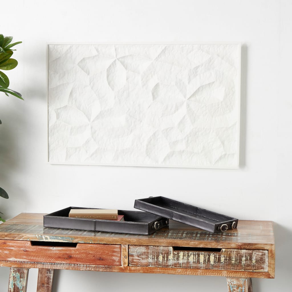 White Metal Dimensional Abstract or Geometric Wall Decor