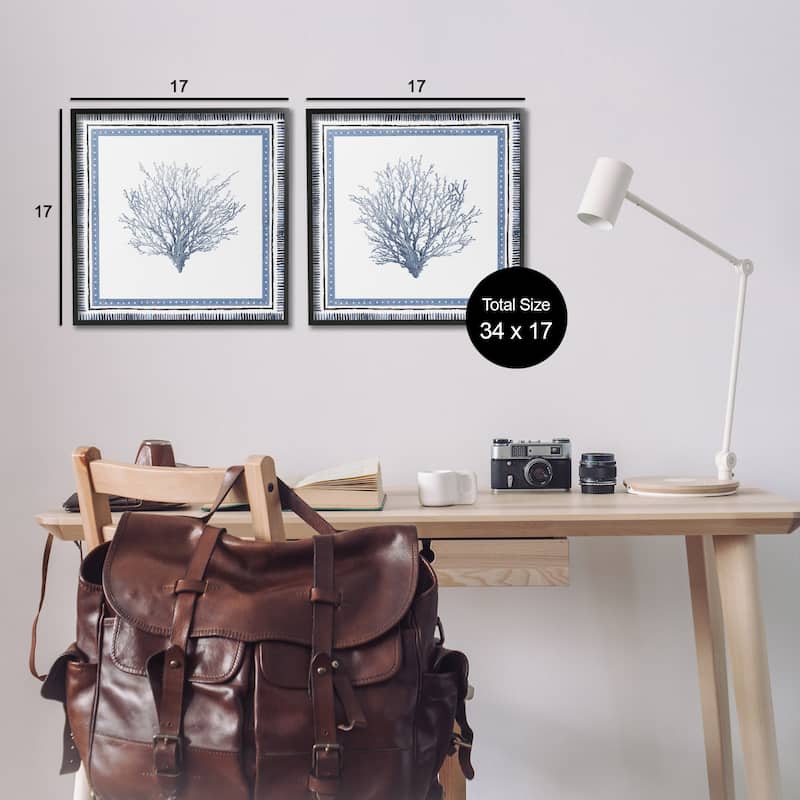 Stupell Maritime Coral Tendrils Framed Giclee Art Design By Lanie Loreth (Set of 2)
