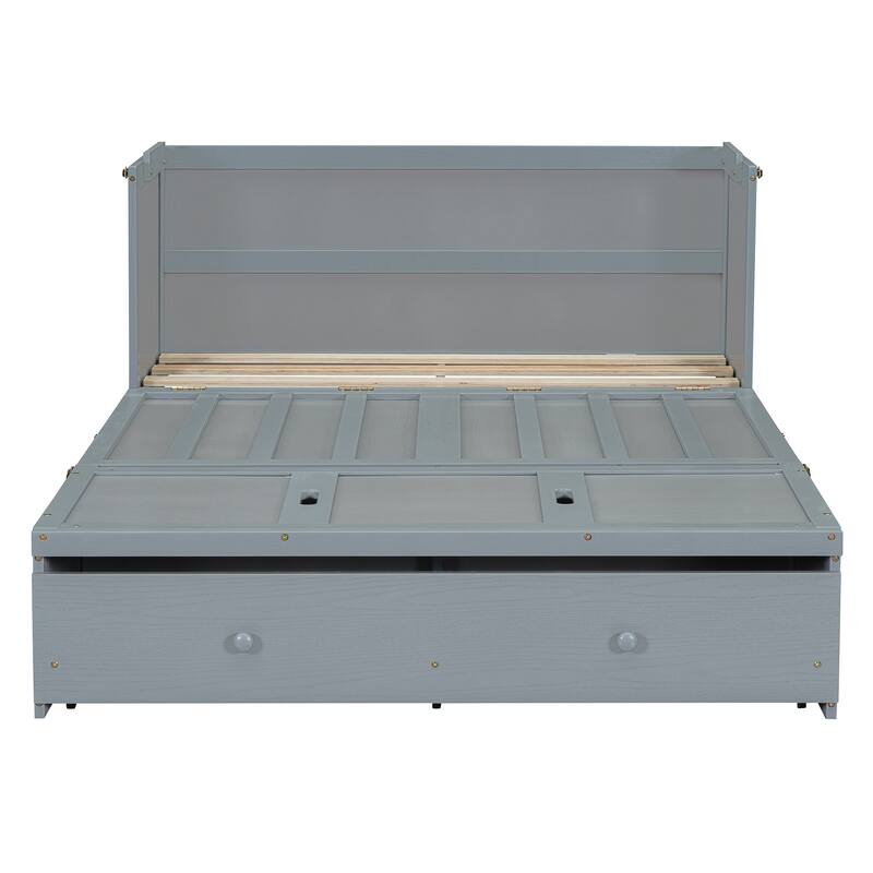 Murphy Bed Cabinet Wall Bed with Drawers and USB Port